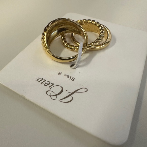 Sculptural gold rings set-of-three - Picture 6 of 7